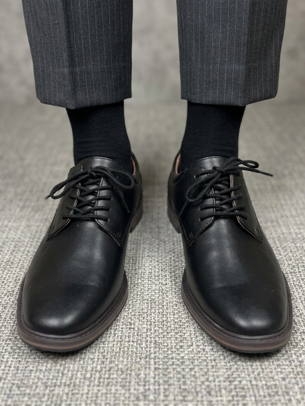 NWT Goodfellow & Co Men Faux Leather Lace-Up Oxford Dress Shoes, Black Size 10,5